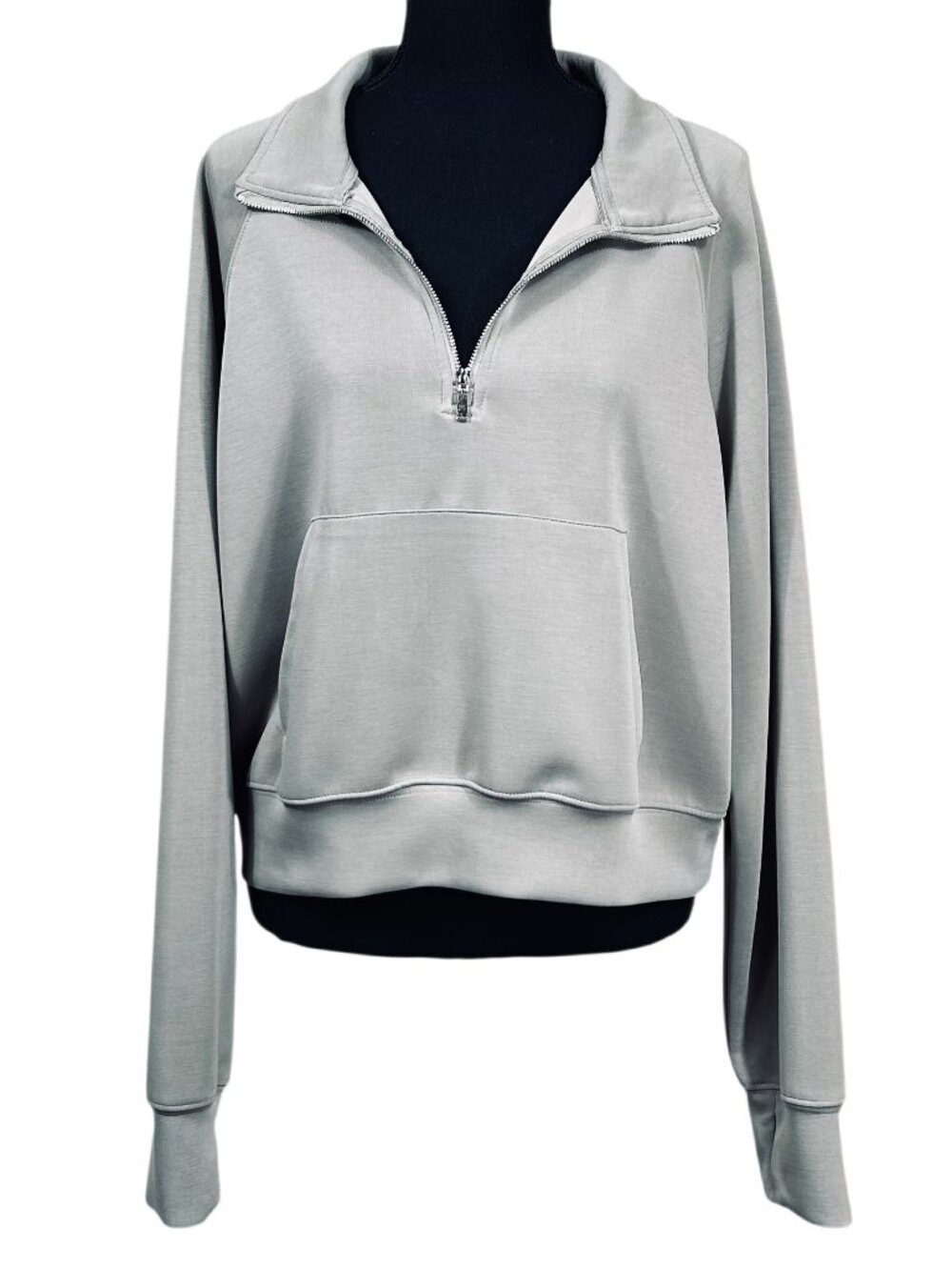Always You Women's Gray 1/4 Zip Pullover Sweatshirt Size XL